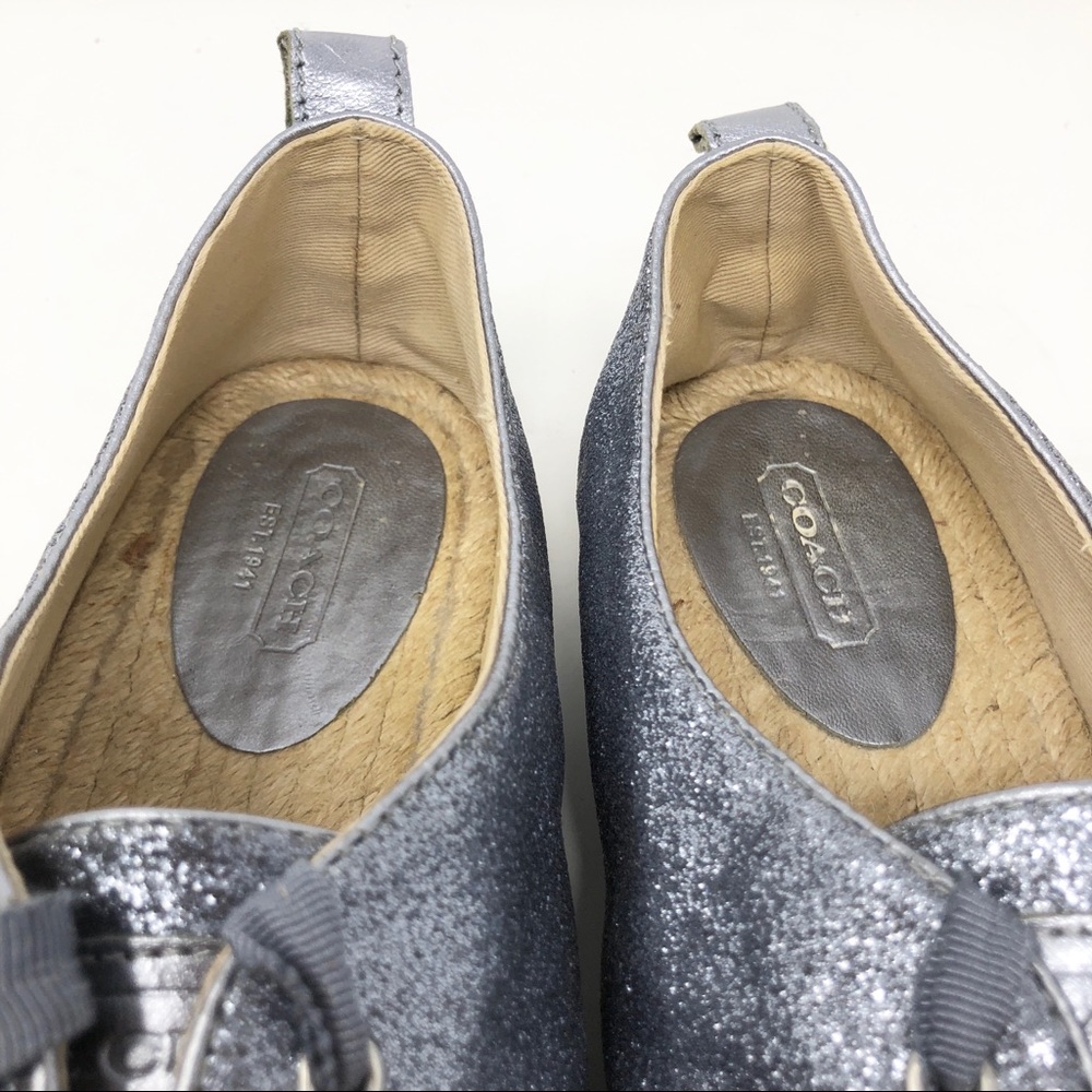 NEW Coach Ramira Gunmetal Glitter Flats Size 8B - Picture 6 of 8